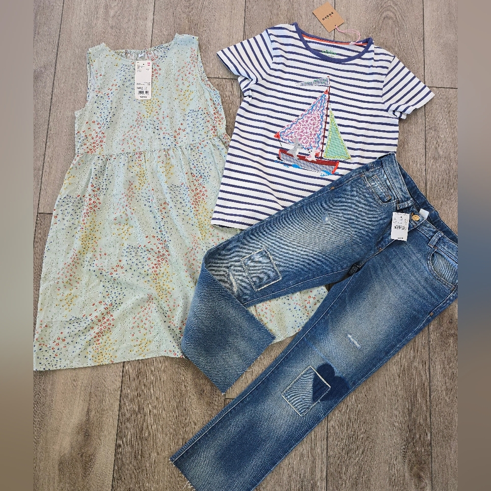 Girls Size 11 / 12 Clothing Bundle Crewcuts Boden Uniqlo Nwt